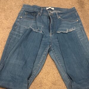 LOFT Women's Light Blue Distressed Skinny Jeans